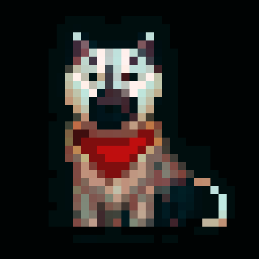 pixel white husky dogs that are pixel with cool varying traits like clothing