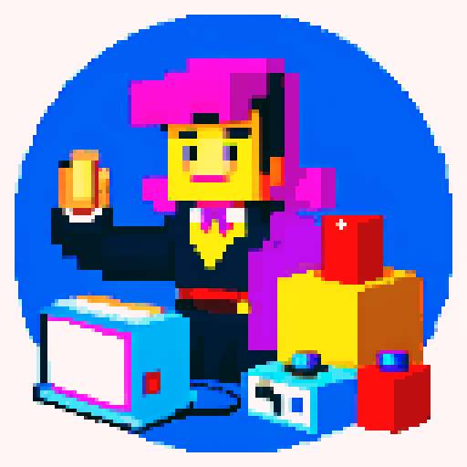 magician in 1980s style, using casette tape to cast sorcery